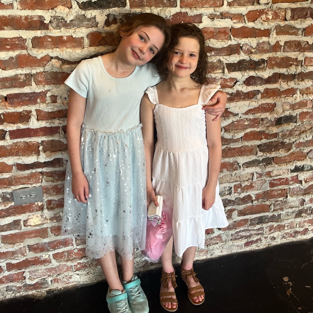 White Eyelet Sugar and Jade Girls Dress 🤍